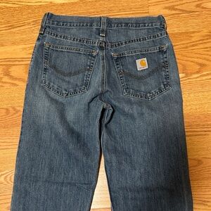 Carhartt Blue Denim Jeans with Back Pocket Logo Patch